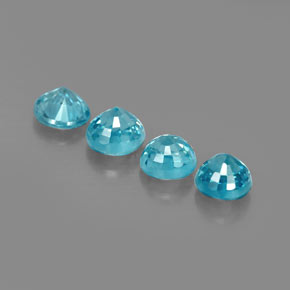 Zircone naturale blu da  ct, taglio rotondo, VS