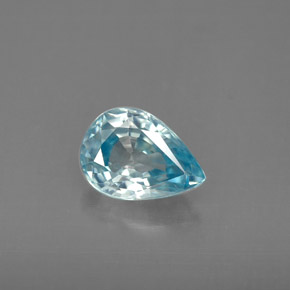 Zircone naturale blu da 1,54 ct, taglio a pera, VVS