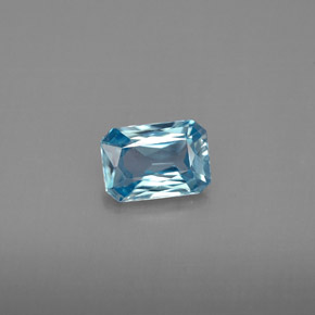 Zircone naturale blu da 1,19 ct, taglio smeraldo, VVS
