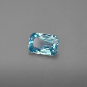 Zircone naturale blu da 1,19 ct, taglio smeraldo, VVS