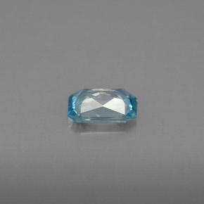 Zircone naturale blu da 0,99 ct, taglio smeraldo, VVS