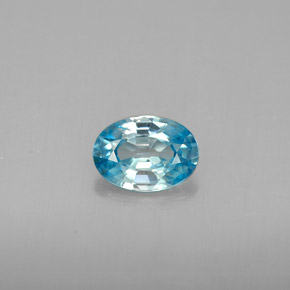 Zircone naturale blu da 1,12 ct, taglio ovale, VVS-VS