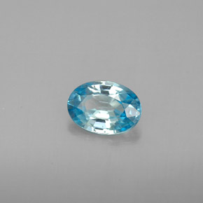 Zircone naturale blu da 1,12 ct, taglio ovale, VVS-VS
