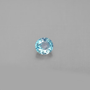 Zircone naturale blu da 0,58 ct, taglio rotondo, VVS-VS