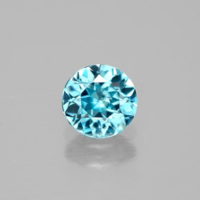 Zircone naturale blu da 0,63 ct, taglio rotondo, VVS-VS