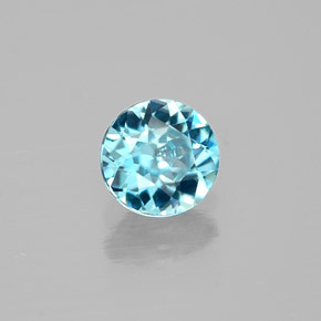 Zircone naturale blu da 0,63 ct, taglio rotondo, VVS-VS