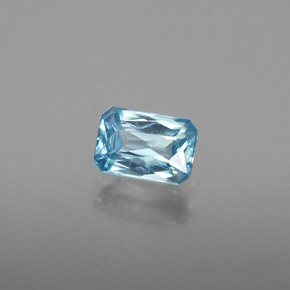 Zircone blu naturale da 0,94 ct, taglio smeraldo, SI