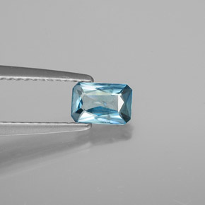 Zircone naturale blu da 0,66 ct, taglio smeraldo, SI