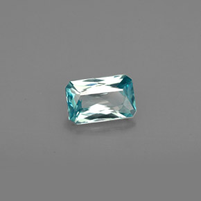 Zircone naturale blu da 0,76 ct, taglio smeraldo, VVS-VS