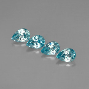 Zircone naturale blu da  ct, taglio a pera, VVS-VS