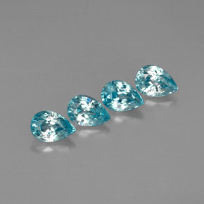 Zircone naturale blu da  ct, taglio a pera, VVS-VS