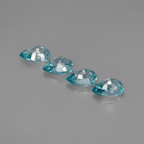 Zircone naturale blu da  ct, taglio a pera, VVS-VS
