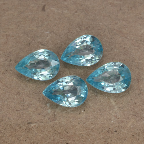 Gemme di Zircone Blu naturale da 3.68 ct, Forma a pera, VVS-VS
