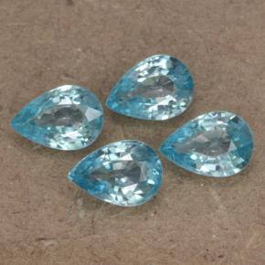 Gemme di Zircone Blu naturale da 3.68 ct, Forma a pera, VVS-VS