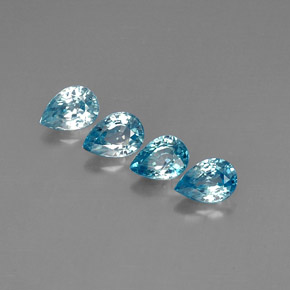 Zircone naturale blu da  ct, taglio a pera, VVS-VS