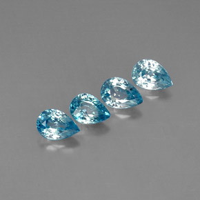 Zircone naturale blu da  ct, taglio a pera, VVS-VS