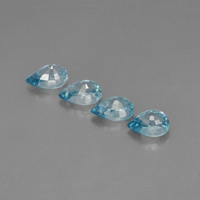 Zircone naturale blu da  ct, taglio a pera, VVS-VS