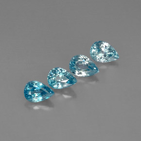 Zircone naturale blu da  ct, taglio a pera, VVS-VS