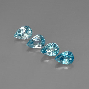 Zircone naturale blu da  ct, taglio a pera, VVS-VS