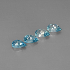 Zircone naturale blu da  ct, taglio a pera, VVS-VS
