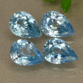 Zircone naturale blu da 4,14 ct, taglio a pera, VVS-VS