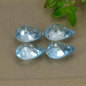 Zircone naturale blu da 4,14 ct, taglio a pera, VVS-VS