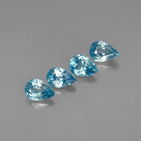 Zircone naturale blu da  ct, taglio a pera, VVS-VS