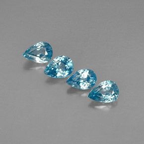 Zircone naturale blu da  ct, taglio a pera, VVS-VS