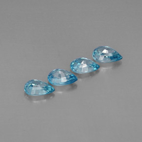 Zircone naturale blu da  ct, taglio a pera, VVS-VS
