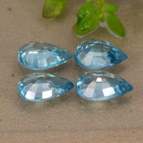 Zircone naturale blu da 3,79 ct, taglio a pera, VVS-VS