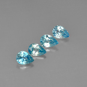 Zircone naturale blu da 4,07 ct, taglio a pera, VVS-VS