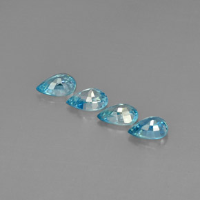 Zircone naturale blu da 4,07 ct, taglio a pera, VVS-VS