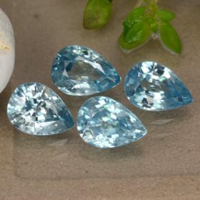 Zircone naturale blu da 4,33 ct, taglio a pera, VVS-VS