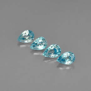 Zircone naturale blu da  ct, taglio a pera, VVS-VS