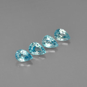 Zircone naturale blu da  ct, taglio a pera, VVS-VS