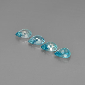 Zircone naturale blu da  ct, taglio a pera, VVS-VS