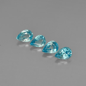 Zircone naturale blu da  ct, taglio a pera, VVS-VS