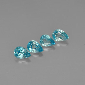 Zircone naturale blu da  ct, taglio a pera, VVS-VS