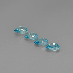 Zircone naturale blu da  ct, taglio a pera, VVS-VS