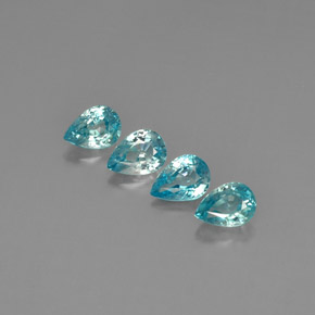 Zircone naturale blu da  ct, taglio a pera, VVS-VS