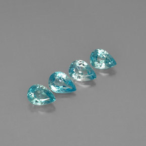 Zircone naturale blu da  ct, taglio a pera, VVS-VS