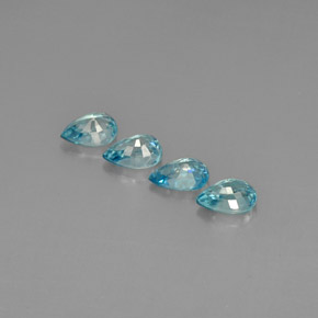 Zircone naturale blu da  ct, taglio a pera, VVS-VS