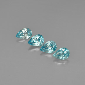 Zircone naturale blu da  ct, taglio a pera, VVS-VS