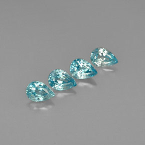Zircone naturale blu da  ct, taglio a pera, VVS-VS