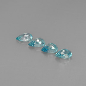 Zircone naturale blu da  ct, taglio a pera, VVS-VS