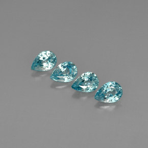 Zircone naturale blu da  ct, taglio a pera, VVS-VS