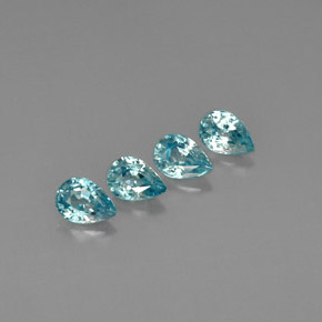 Zircone naturale blu da  ct, taglio a pera, VVS-VS
