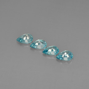 Zircone naturale blu da  ct, taglio a pera, VVS-VS