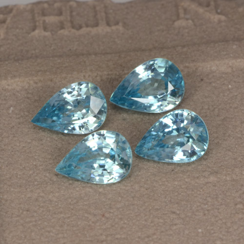 Zircone naturale blu da 3,66 ct, taglio a pera, VVS-VS
