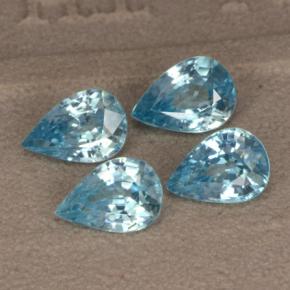 Zircone naturale blu da 3,66 ct, taglio a pera, VVS-VS